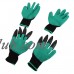 Blue + Black 2 Pairs Plastic Claws Gardening Gloves For Digging Planting Gardening Gloves   569884207